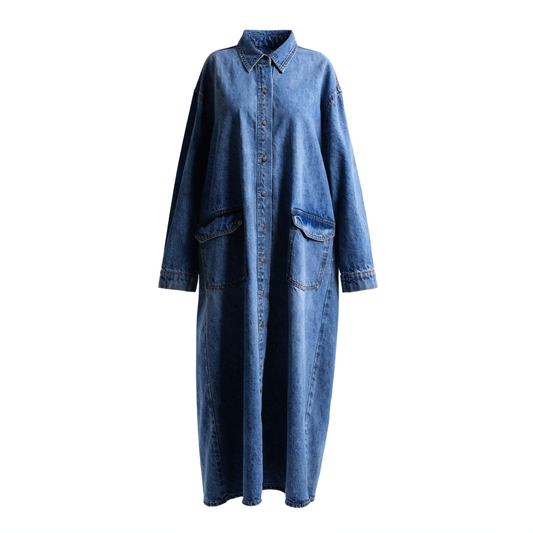 Robe-chemise oversize en denim
