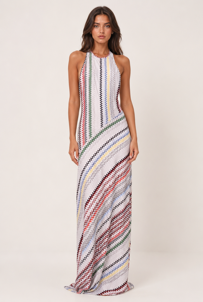 Robe estivale fluide multicolore