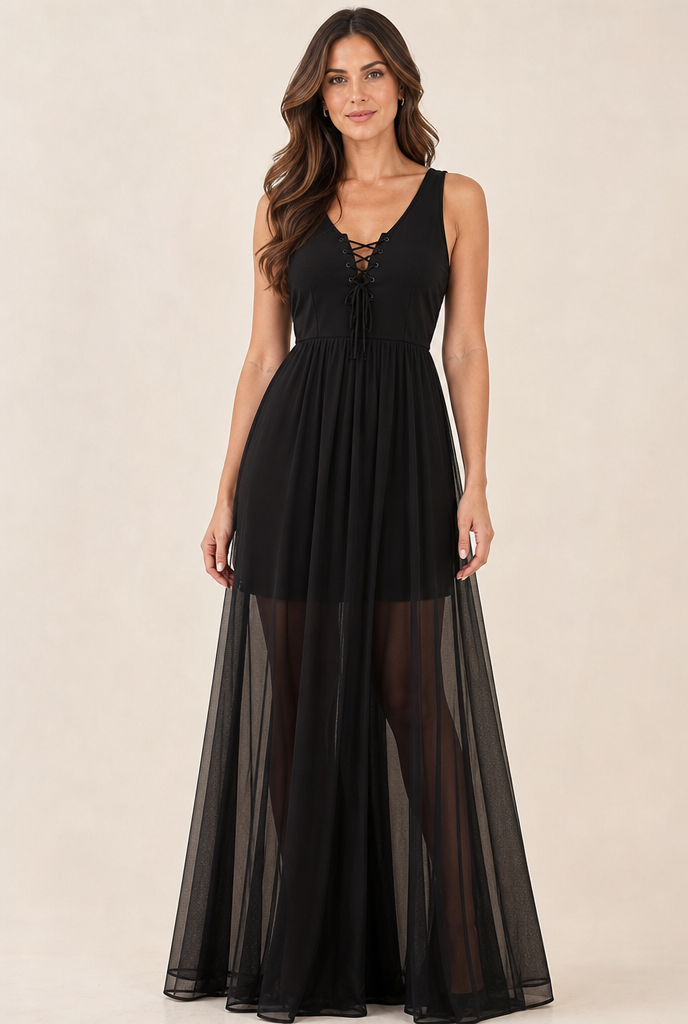 Robe estivale voile noir